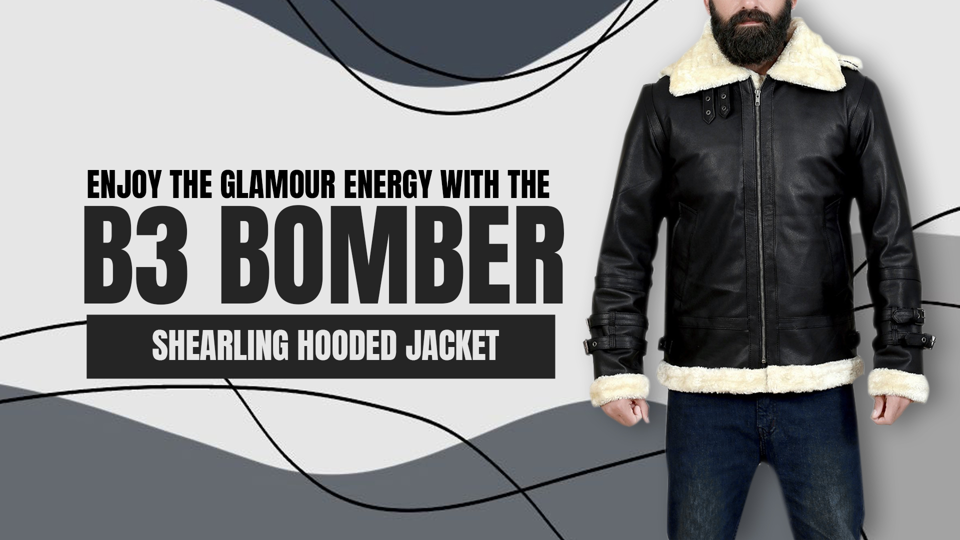 b3 bomber shearling hooded jacket